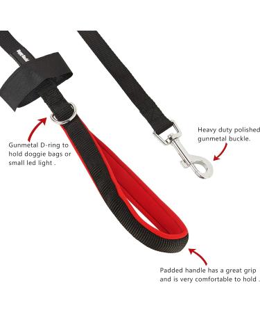 Lampop Dog Training Lead Leash Heavy Duty Strong Nylon Long Line Lead with Soft Padded Handle for Large Medium and Small Dogs Training Running Tracking Camping or Backyard (L15m/50ft Black) L: 15M/50FT Black - Buy Online on GoSupps.com