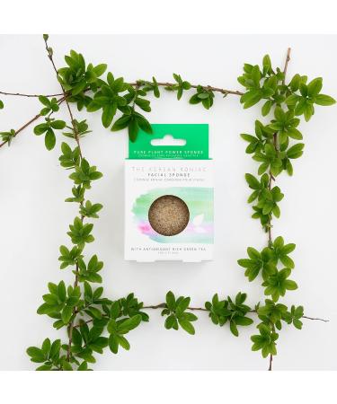 The Konjac Sponge Co Facial Puff Sponge Cleansing and Exfoliating with Antioxidant Green Tea - Deep Cleans Pores Cruelty-Free - Buy Online on GoSupps.com