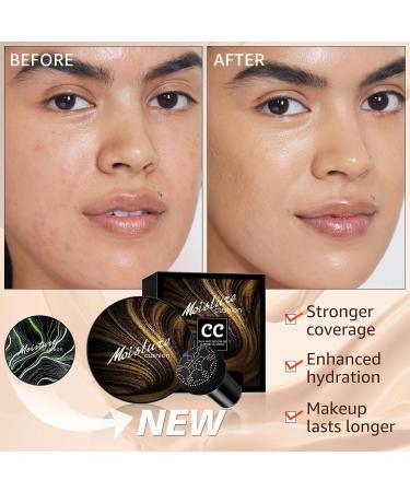 Mushroom Head Air Cushion CC Cream - Tattoo Cover up Makeup Waterproof for Mature Skin Moisturizing Concealer Brighten Long-Lasting Gold Packaging (Buff Beige 3.21 Ounce (Pack of 1)) - Buy Online on GoSupps.com