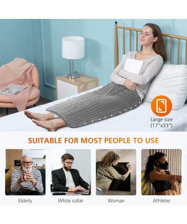 Snailax Heating Pad & Foot Warmer - 6 Temp Settings, Auto Shut Off - 17x33 Grey - Buy Online on GoSupps.com