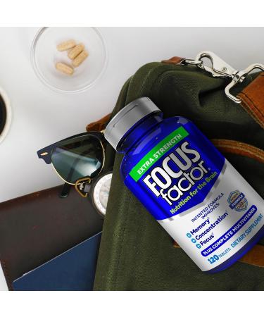 Focus Factor Extra Strength 120 Count - Brain Supplement for Memory, Concentration, and Focus - Multivitamin with DMAE, Vitamin D, DHA - Trusted Brain Health Supplement | 1 Pack - Buy Online on GoSupps.com