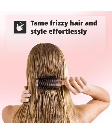 H&S 53mm Large Round Barrel Boar Bristle Hair Brush | Nano Ceramic Ionic Technology | Brown - Buy Online on GoSupps.com
