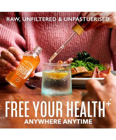Mother's Natural Aid Apple Cider Vinegar Drops - 10 Year Aged Raw with Live Mother - 100ml Travel Size - Superior Category Vinegar - Unpasteurised & Unfiltered - Buy Online on GoSupps.com