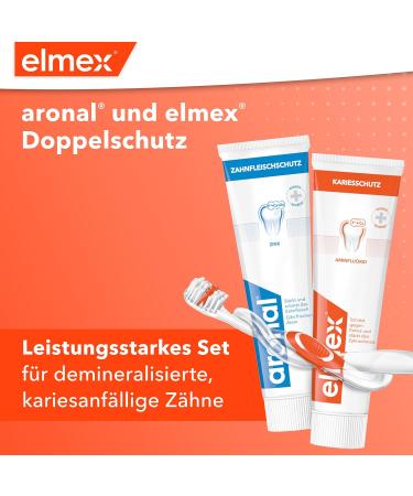 Aronal & Elmex Toothpaste Double Protection - 2x75ml | Medical Tooth Cleaning for Stronger Teeth & Gums | 3 Pack - Best for Morning & Evening Care - Buy Online on GoSupps.com