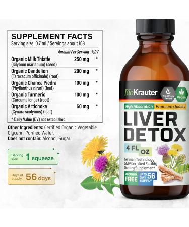 BIO KRAUTER Liver Detox Tincture 4 Fl. Oz. & Cilantro 100 Capsules - Buy Online on GoSupps.com