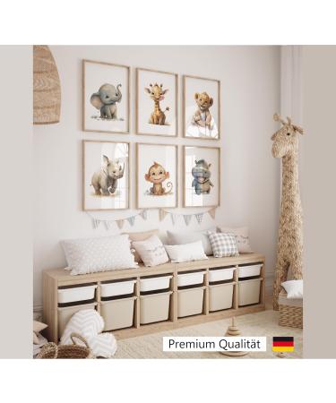 Lavema A4 Safari Animal Poster for Children's Room | Happy Africa Wall Art | Unframed Baby Room Decoration for Boys & Girls - Buy Online on GoSupps.com