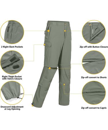 Little Donkey Andy Men's Stretch Convertible Hiking Pants - Olive Large | Quick-Dry, UV Protection, Lightweight - Buy Online on GoSupps.com