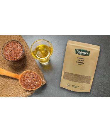 Thames Organic 500g Golden Flaxseed Linseed: High Fiber, Protein, Omega-3s, Non-GMO, Vegan, Raw Superfood - Buy Online on GoSupps.com
