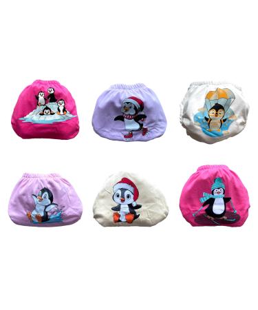 Ozyol Trainer trousers for droplet training 6 Pack - reusable learning diapers baby underwear for getting clean toilet training 80 penguingirl