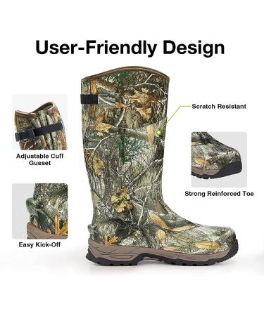 TIDEWE Realtree Camo Insulated Rubber Hunting Boots | Waterproof, Durable, Warm | Men's Sizes 5-14 | 6mm Neoprene | Outdoor Hunting Gear - Buy Online on GoSupps.com