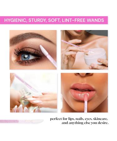 200 Disposable Lip Applicators Lint-Free Doe Foot Wands for Lip Gloss & Lash Extensions | Beauty Starter Kit - 200 Rose Pink Brushes - Buy Online on GoSupps.com