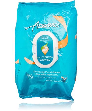 Assurance Pre-Moistened Extra Large Disposable Washcloths 96ct