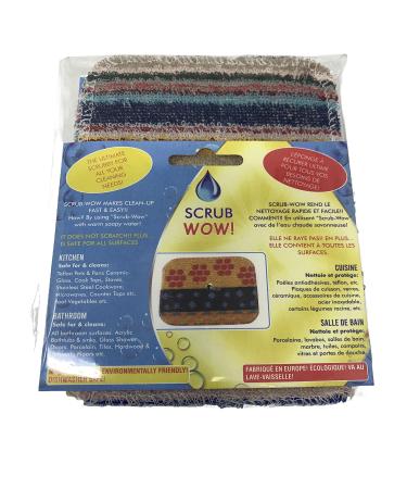 Scrub-Wow Scrubbys Extreme Value All Stripes Designs 4 Pack Made in Europe Environmentally Friendly and Dishwasher Safe! Yes 4 Euro Made Scrubby's for The Price of 3 (Free Scrubby)