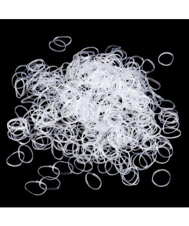 Olisang 600 pieces of hair tie small rubber hair bands mini elastic hair tie ligaments transparent manehuh rubber for girls lichen and daily hairstyles (transparet)