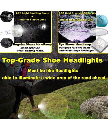 Cooo Croc Lights: RGB Color LED Rechargeable Floodlights - 2Pcs Superbright Shoe Headlights for Croc Charms, High Lumen Camping & Dog Walking Accessories - Blue - Buy Online on GoSupps.com