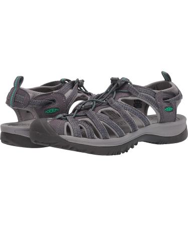 KEEN Women's Whisper Closed Toe Sport Sandals - Size 8 Medium - Grey/Peacock Green - Buy Online on GoSupps.com