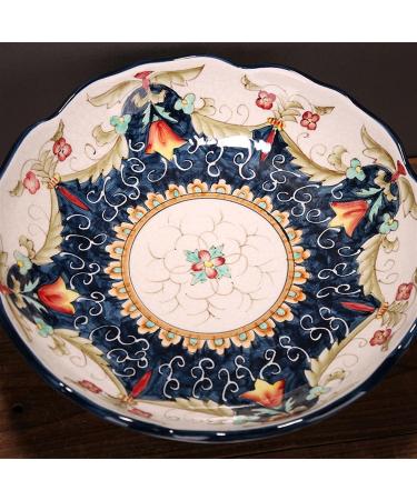 Fruit Bowl Salad Bowl Countertop Fruit Basket Classical Ceramic Fruit Bowl Living Room Dining Room High Feet Fruit Plate Dessert Candy Plate Fruit Bowl for Kitchen Counter (A) - Buy Online on GoSupps.com
