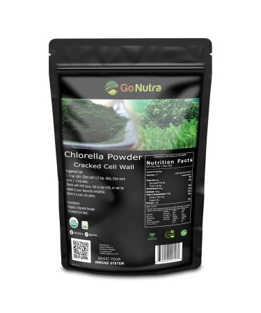 Go Nutra - Chlorella Powder Pure Greens Powder with Vitamins Minerals and Antioxidants All Natural Greens Superfood Powder Chlorella Cracked Cell Green Powder Non-GMO Vegan 16 oz Organic Chlorella Powder 16 Ounce (P