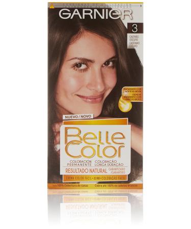 Garnier Garnier Belle Color Natural Look Full Coverage Gray Hair Color with Jojoba Oil and Wheat Germ - Ton: Dark Brown 3