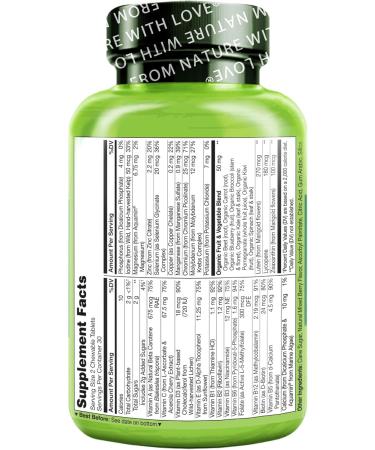 NATURELO Chewable Vitamin for Kids Multivitamin with Whole Food Organic Fruit Blend - 60 Tablets for Children 60 Count (Pack of 1) - Buy Online on GoSupps.com