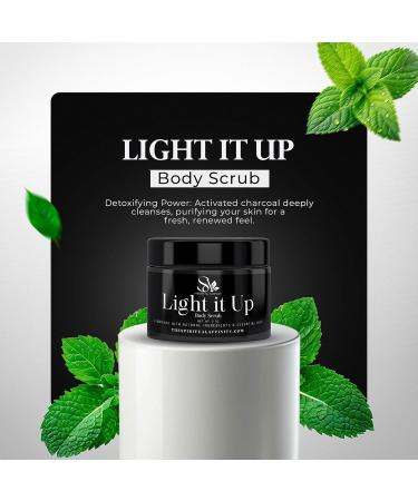 Spiritual Affinity Light It Up Body Scrub - Exfoliating Sugar Scrub with Activated Charcoal Tea Tree Eucalyptus Peppermint Oils Nourishing Grapeseed Apricot Oil Perfect for Women s Skincare - Buy Online on GoSupps.com