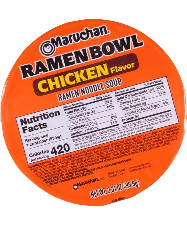 Maruchan Bowl Chicken Flavor Ramen Noodles with Vegetables 3.31 OZ (Pack of 12) - Buy Now for a Delicious Meal! - Buy Online on GoSupps.com
