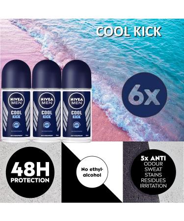Nivea Men Coolkick 6 Deodorant Roll On - Men Series | Long-lasting Freshness - Buy Online on GoSupps.com