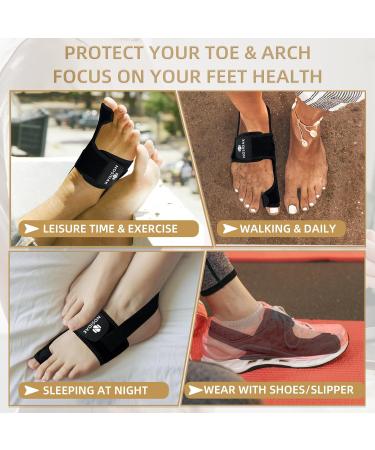 Buy Bunion Corrector with Arch Support - Relief for Plantar Fasciitis Hallux Valgus and Flat Feet | Adjustable Big Toe Straightener for Men & Women - Buy Online on GoSupps.com