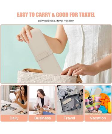Frimon Travel Makeup Brush Holder - Silicone Anti-Fall Organizer Case for Women - Large Khaki Cosmetic Brush Bag - Buy Online on GoSupps.com