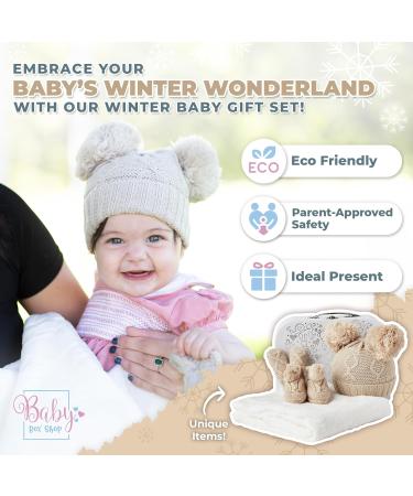 Unisex Baby Gift Set - Gender Neutral Newborn Hamper for Baby Shower - Winter Collection in Beige - Buy Online on GoSupps.com