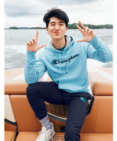 Champion Men's Powerblend Fleece Hoodie - Forsythia Script | Big & Tall Sizes Available - Buy Online on GoSupps.com