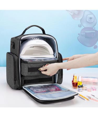 BAFASO Nail Polish Organizer: Holds 48 Bottles, with Lamp & Pouches - Black - Buy Online on GoSupps.com