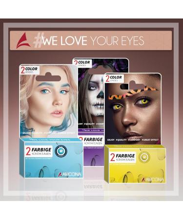 Buy Aricona White Colored Contact Lenses - Daily Half-Blind Halloween Special Effects | International Shipping - Buy Online on GoSupps.com