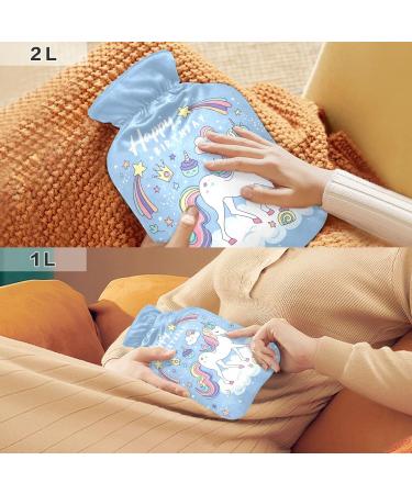 Birthday Magical Unicorn Hot Water Bottle with Cover - 1L Soft Warm Comfort for Neck Shoulders & Winter Relaxation - Buy Online on GoSupps.com