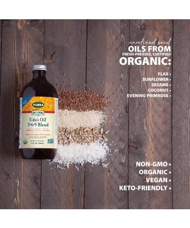 Flora - Udo s Oil Omega 3+6+9 Blend 100% Sustainable Plant-Based Balanced 2:1 Ratio of Omega-3 & Omega-6 Non-GMO + Organic + Vegan + Keto-Friendly 250 mL Liquid Glass Bottle - Buy Online on GoSupps.com