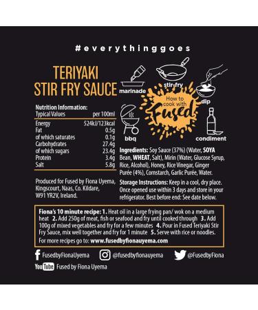Fused Teriyaki Sauce - Ready to Use Japanese Marinade & Stir Fry Sauce for Meat & Veggies - No Artificial Preservatives or Additives - Vegetarian Friendly - 2x100ml Pouches (2 Servings per Pouch) - Buy Online on GoSupps.com