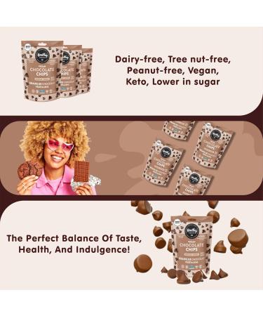 Healthy Crunch - Chocolate Chips - Mocha Chocolate - 6 units x 283 grams - Dairy Free Vegan High Protein - Organic Snacks - Dark & White Chocolate - Nut Free - Ideal Healthy Snacks for Adults - Vegan Chocolate Chip Cookies - Buy Online on GoSupps.com