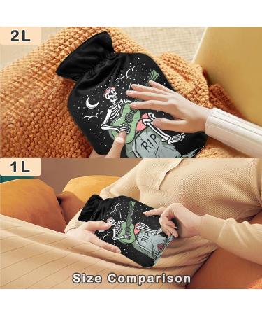NAANLE Skull Skeleton Guitar Hot Water Bottle with Cover | 1L Hand/Foot Warmer for Pain Relief | Heat & Cold Therapy - Buy Online on GoSupps.com