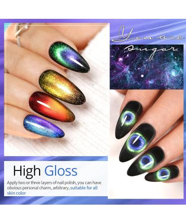 UR SUGAR 9D Cat Magnet Eye Gel Polish Set - 6 Colors Glitter Phantom Chameleon Magnetic Varnish | Soak Off UV Gel, Black Base Needed - Buy Online on GoSupps.com