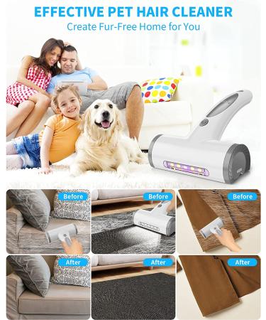 NISIEN Pet Hair Remover Roller with LED Detector Lights - Reusable Lint Rollers for Furniture, Clothes, Carpet - Dog & Cat Fur Removal Tool - Buy Online on GoSupps.com