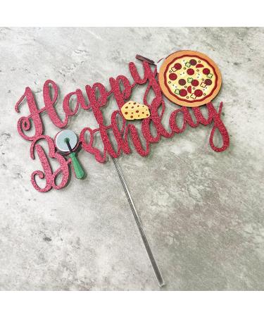 Pizza Happy Birthday Cake Topper Pizza Theme Birthday Party Supplies Pizza Lover Birthday Cake D cor - Buy Online on GoSupps.com