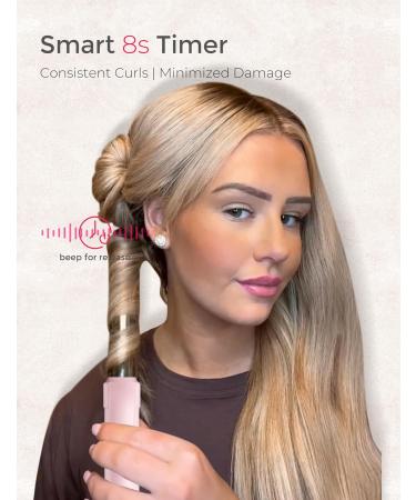 TYMO 1 Inch Rotating Curling Iron - Automatic Beach Waves Curler Tourmaline Ceramic Fast Heat-Up Ideal for Medium/Long Hair - 2024 Upgrade Pink - Buy Online on GoSupps.com