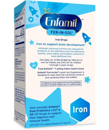 Enfamil Fer-In-Sol Iron Supplement Drops for Infants & Toddlers | Supports Brain Development | 50 mL Dropper - Buy Online Worldwide - Buy Online on GoSupps.com