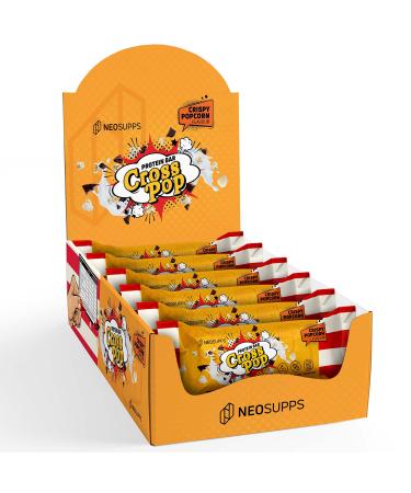 Neosupps - CrossPop Crispy & Popcorn 18x40g I Low carb protein bar made from milk protein with little sugar Crispy & Popcorn 18 x 40g