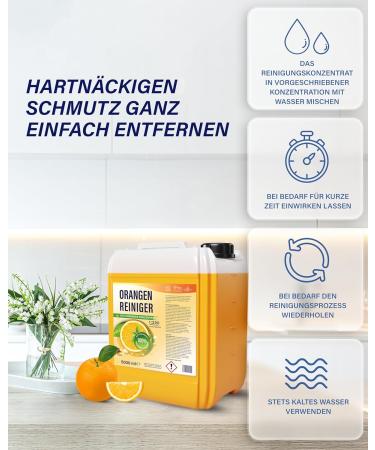 5 Liters Orange Cleaner | All-Purpose High-Fat Solving Agent for Windows & Worktops | Concentrated Cleaning Solution (1 Pack) - Buy Online on GoSupps.com