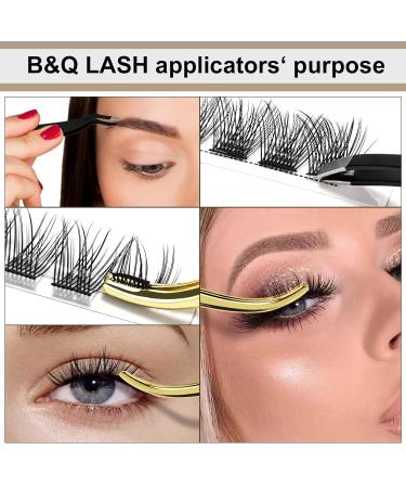 Eyelash Applicator - Rust-Free Eyelash Tweezers for Easy Application | Golden Eyelash Pliers with Brush - 1 PC for Artificial Eyelashes - Buy Online on GoSupps.com