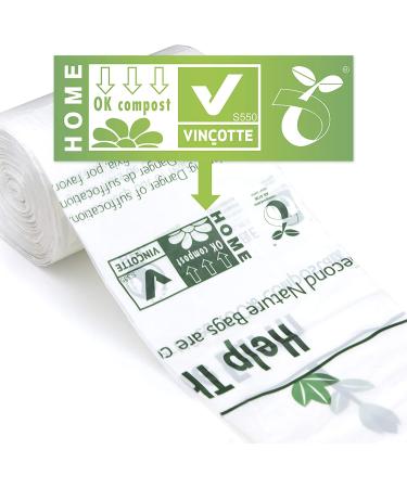 Second Nature Premium Certified 100% Compostable Biodegradable 10L/3 Gallon Kitchen & Home Trash Bags - 100 Pack - Buy Online on GoSupps.com