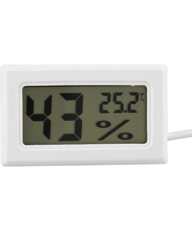 ASHATA Digital Hygrometer 2-in-1 LCD Display Thermometer Hygrometer with External Probe for Reptile Mini Digital Electronic Temperature Hygrometer(White) - Buy Online on GoSupps.com