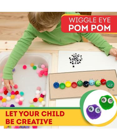 Zelssi Pom Poms Pack - 400 Pompom Balls & Googly Eyes - Vibrant Assorted Colors for DIY Crafts - Buy Online on GoSupps.com