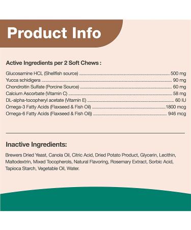 NaturVet Glucosamine DS Maintenance Care Level 1 - 70 Soft Chews for Joint Health (5.4 oz) - Buy Online on GoSupps.com